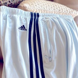 Light Blue  Track Pants with Navy Stripes